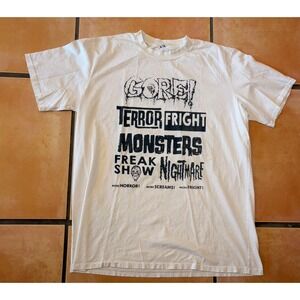 Local Boogeyman White T-shirt "Terror, Monsters, & Freaks" Short Sleeve XXL